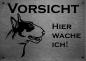 Preview: Edelstahl Warnschild Bullterrier VORSICHT Hier wache ich!